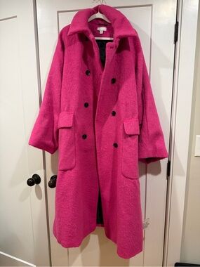 Topshop Hot Pink Trench Coat